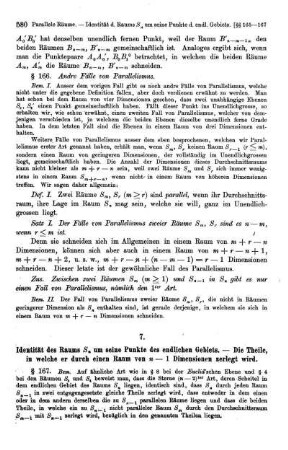 7. Identitäten des Raums Sn um seine Punkte des endlichen Gebiets.