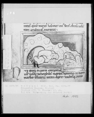Ms 9916-17, Gregorius Magnus, Dialogi, fol. 81v: Versuchung des Mönchs Martin