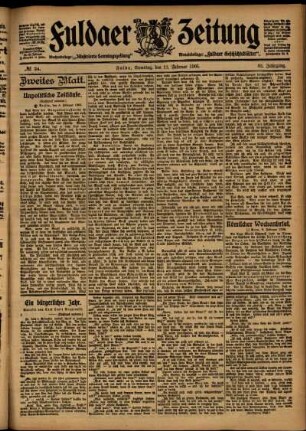 Zweite Ausgabe vom Samstag, den 11. Februar 1905.