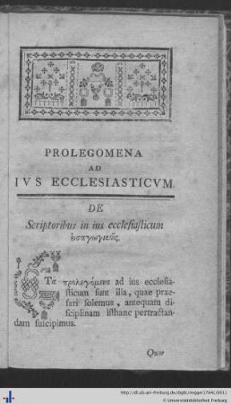 Prolegomena ad ius ecclesiasticum.