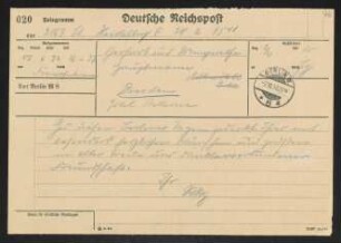 Brief von Rudolf K. Goldschmit-Jentner an Gerhart Hauptmann