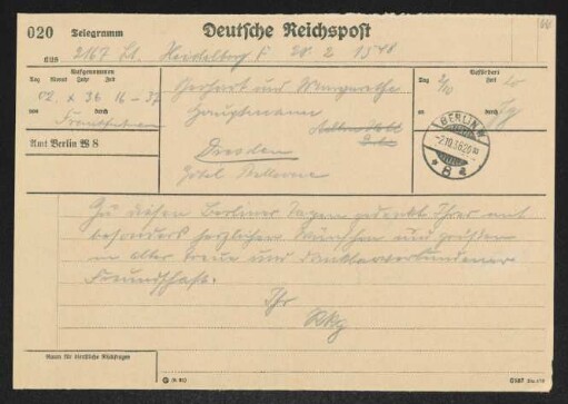 Brief von Rudolf K. Goldschmit-Jentner an Gerhart Hauptmann