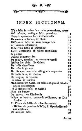 Index Sectionum.