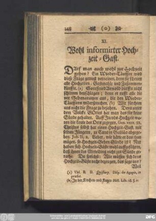 XI. Wohl informirter Hochzeit-Gast.