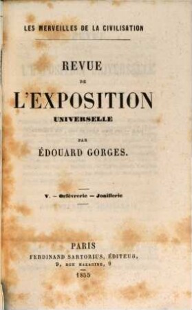 Revue de l'exposition universelle, 1,5. Orfévrerie - Joaillerie