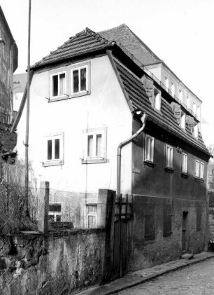 Meißen-Altstadt, Leinewebergasse 3. Wohnhaus (Bezeichnung 1776). Straßenansicht