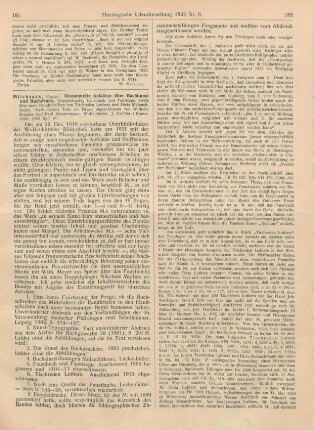 181-183 [Rezension] Milchsack, Gustav, Gesammelte Aufsätze über Buchkunst und Buchdruck, Doppeldrucke, Faustbuch und Faustsage, sowie neue Handschriften von Tischreden Luthers und Dicta Melanchthonis