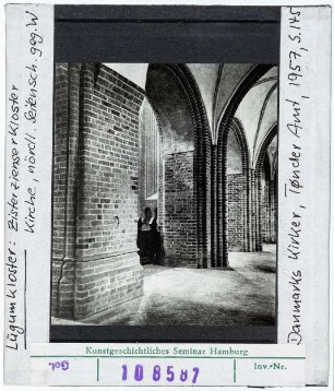 Lügumkloster: Zisterzienserkloster, Kirche, nördliches Seitenschiff gen Westen