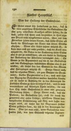 Fünftes Hauptstück. Von der Heilung der Gallensteine