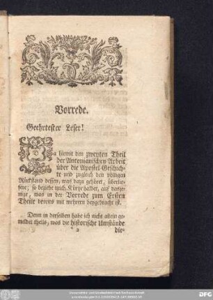 Vorrede. Geehrtester Leser!