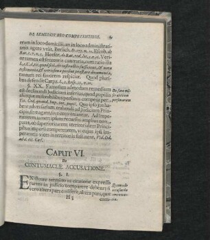 Caput VI. De Contumaciae Accusatione.