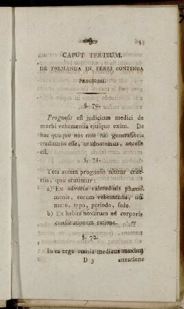 Caput Tertium. De Formanda in Febri Continua Prognosi.