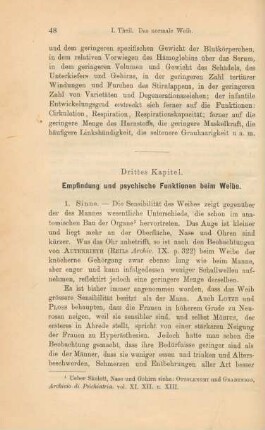 Drittes Kapitel. - Empfindung und psychische Funktionen beim Weibe