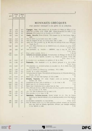 Monnaies Grecques (Nr. 220-436)