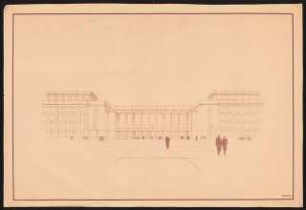 Verwaltungsbau der UFA (Universum Film AG), Potsdam-Babelsberg: Perspektivische Ansicht