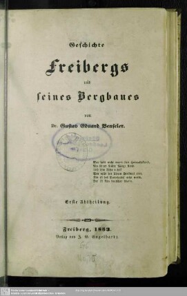 1: Geschichte Freibergs und seines Bergbaues