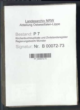 Belegakte zum Heiratsregister 1812 der Munizipalität Beelen