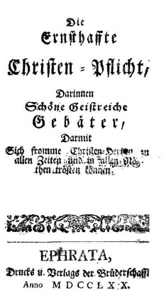 Die Ernsthaffte Christen-Pflicht
