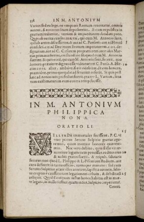In M. Antonium Philippica Nona. Oratio LI.