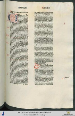 Prologus beati hieronimi et alius prologus in librum Job