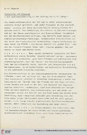 9: Typografie und Computer : ein Diskussionsbeitrag zu dem Vortrag von K.-H. Lange