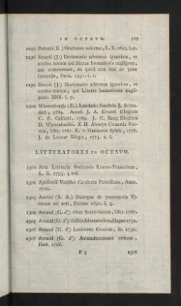 229-249, Litteratores in Octavo