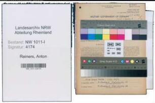 Entnazifizierung Anton Reiners , geb. 12.04.1920 (Werkzeugmacher)