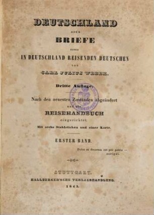 Deutschland oder Briefe eines in Deutschland reisenden Deutschen, 1