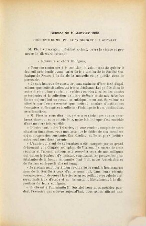 Bulletin de la Société Zoologique de France. 18. 1893