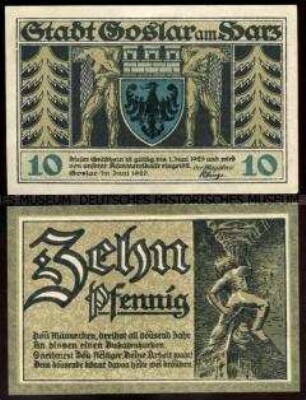 Goslar, Notgeld 10 Pfennig (Serienschein)