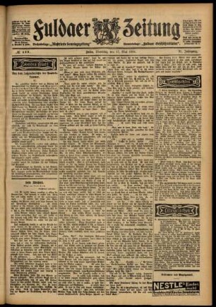Zweite Ausgabe vom Dienstag, den 17. Mai 1904.