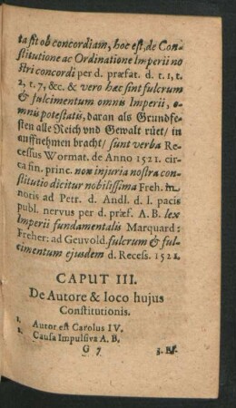 Caput III. De Autore & loco huius Constitutionis.