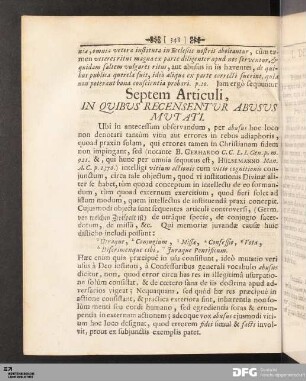 Septem Articuli, In Quibus Recensentur Abusus Mutati.