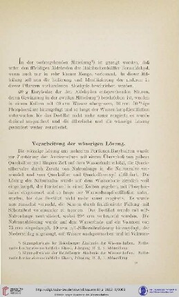 Verarbeitung der wässrigen Lösung
