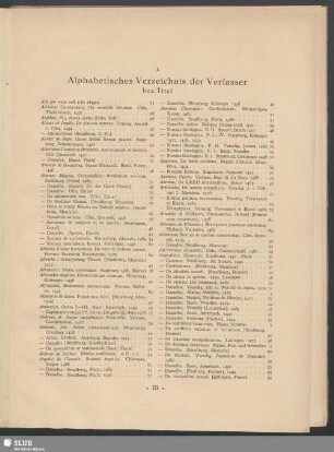 I. Alphabetisches Verzeichnis der Verfasser