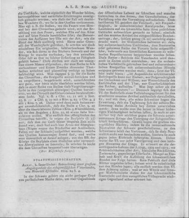 Zschokke, H.: Betrachtungen einer großen Angelgenheit des eidsgenössischen Vaterlandes. Aarau: Sauerländer 1824
