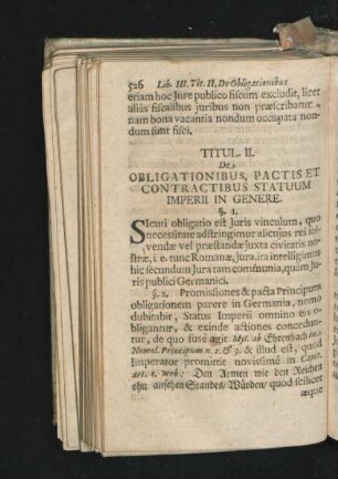 Titul. II. De Obligationibus, Pactis Et Contractibus Statuum Imperii In Genere.