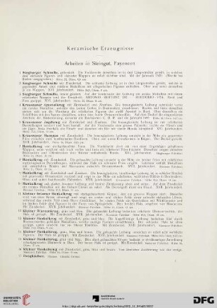 Keramische Erzeugnisse Nr. 1-46