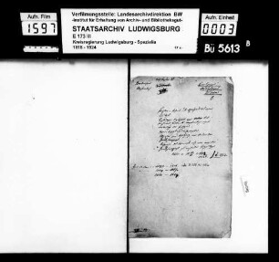 Kommunsachen: Stiftungswesen (Bausachen), Oberamt Brackenheim