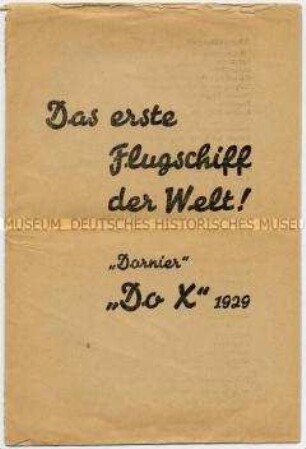 Informationsschrift über das Flugschiff "Do X" von Dornier