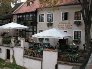 Cesky Krumlov - Gasthaus und Pension : Die Altstadt von Cesky Krumlov, aufgenommen 2005
