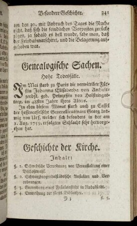 Genealogische Sachen.