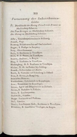 Fortsetzung der Subscribenten-Liste
