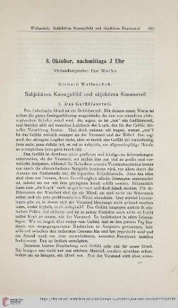 1: Subjektives Kunstgefühl und objektives Kunsturteil