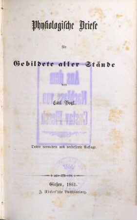 Physiologische Briefe für Gebildete aller Stände