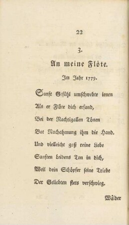 3. An meine Flöte.