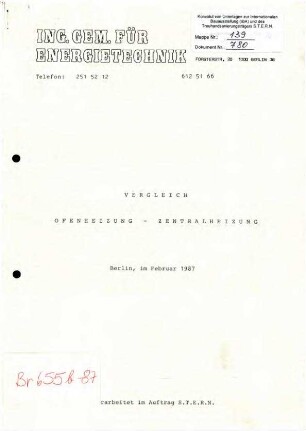 Gutachten: Vergleich Ofenheizung - Zentralheizung