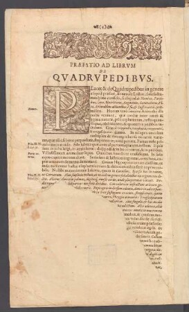 Praefatio ad librum de quadrupedibus.