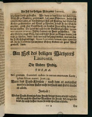 387-396, Am Fest des heiligen Märtyrers Laurentii. Die Andere Predig
