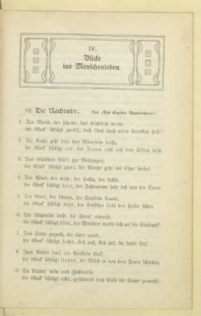 IV. Blicke ins Menschenleben